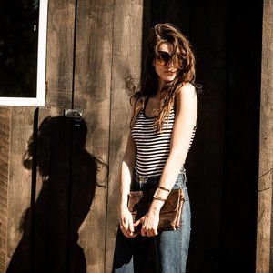 black and white striped tank bodysuit